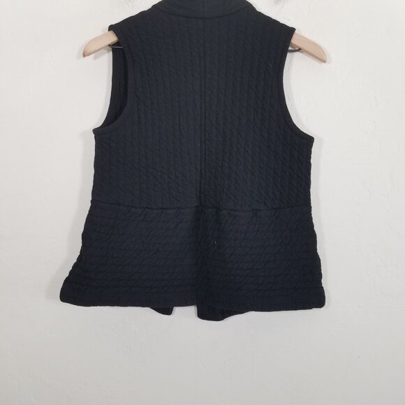 Eileen Fisher Open Front Sleeveless Vest Jacket Black Size S - Picture 4 of 5